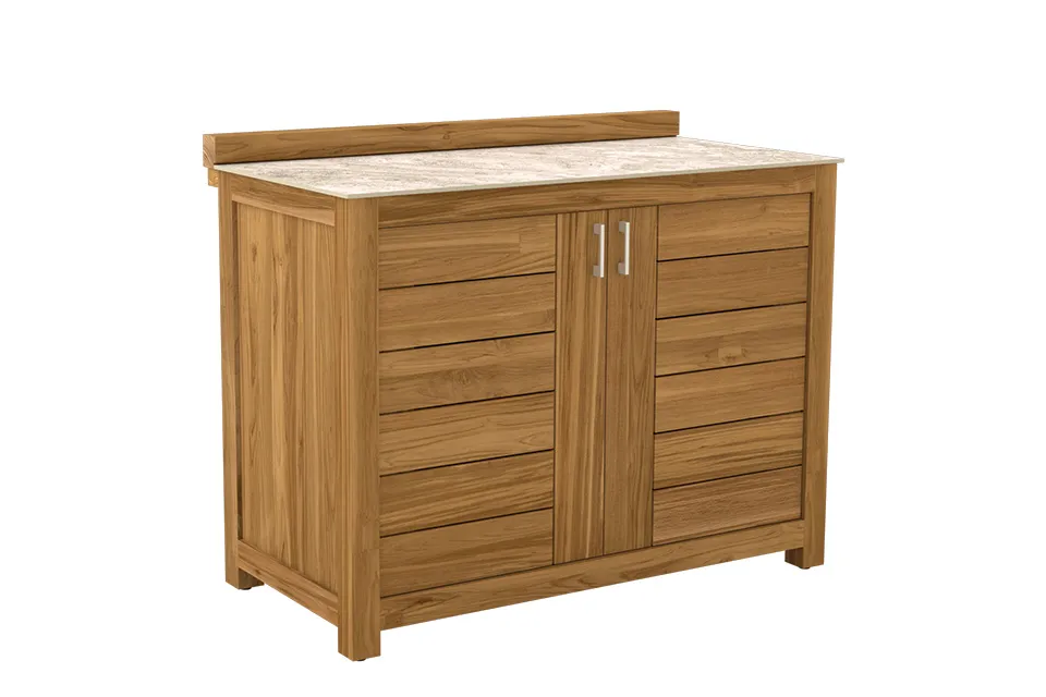 Passion Grills | Milano Outdoor Kitchen Cabinet 2-Door | 120 x 63 cm | Albastro Cream