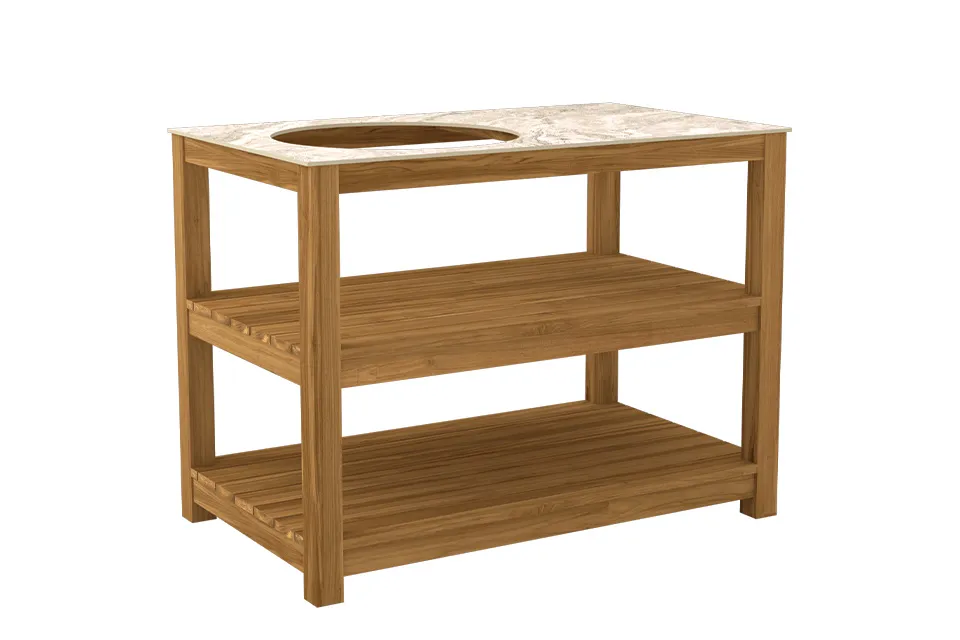 Passion Grills | Milano Big Green Egg Table | 120 x 76 cm | Albastro Cream