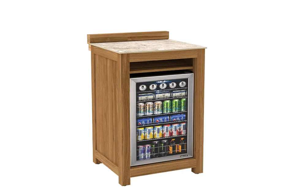 Passion Grills | Milano Outdoor Kitchen Cabinet for Refrigerator | 64,2 x 63 cm | Albastro Cream