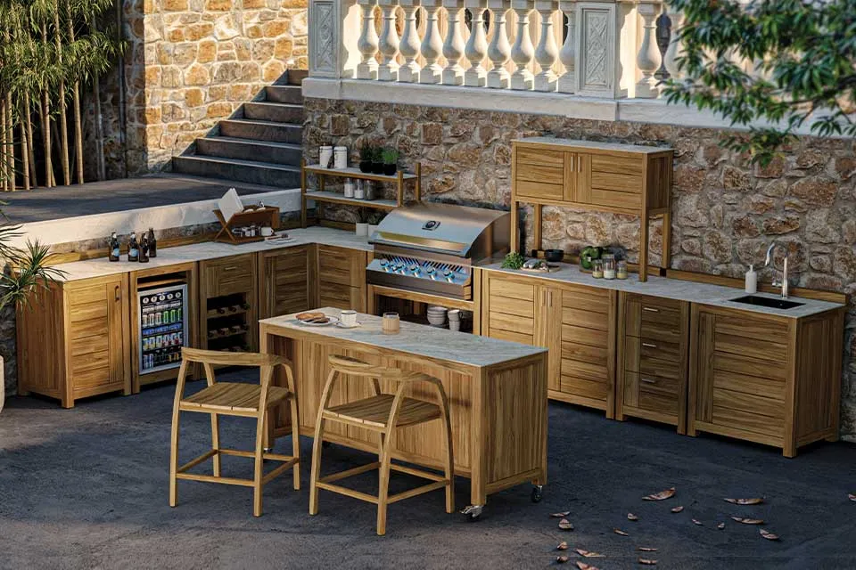 Passion Grills | Outdoor Kitchen Setup Milano | Albastro Cream