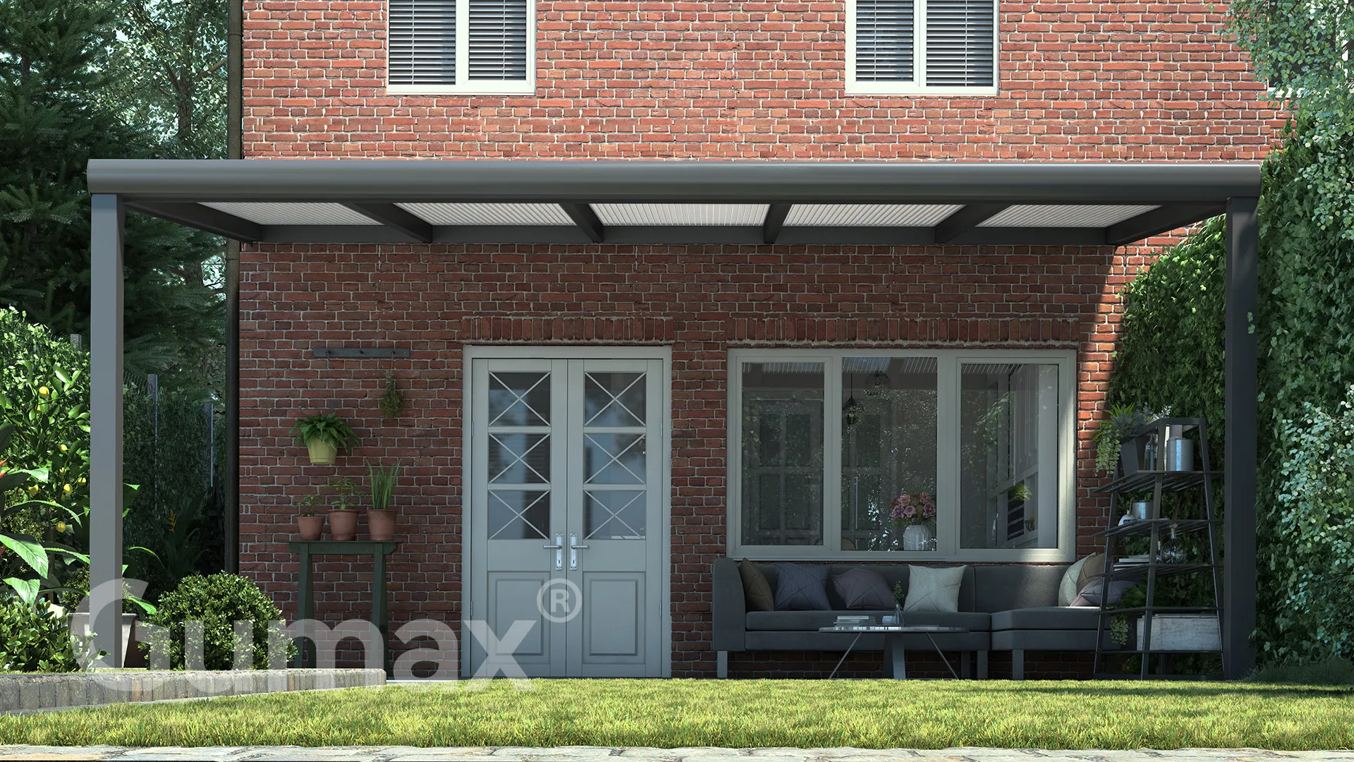 Tuinmaximaal | Poly Line Veranda ‘Modern’ matt anthracite