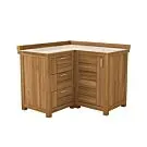 Passion Grills | Milano Outdoor Kitchen Cabinet Corner 3 Drawers + 1 Door | 120 x 120 cm | Albastro Cream