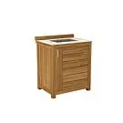 Passion Grills | Milano Outdoor Kitchen Cabinet with Sink | 80 x 63 cm | Albastro Cream