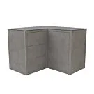 Passion Grills | Kerafina Outdoor Kitchen Cabinet High Corner 1 Door + 3 Drawers | 119 x 119 cm