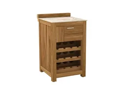 Passion Grills | Milano Outdoor Kitchen Cabinet 1 Drawer + Wine Cabinet | 58 x 63 cm | Albastro Cream