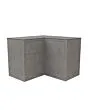 Passion Grills | Kerafina Outdoor Kitchen Cabinet High Corner 1 Door + 3 Drawers | 119 x 119 cm