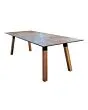 Fonteyn | Tuintafel Aluminium 240 x 100 cm met Teak Poten | Keramisch Blad
